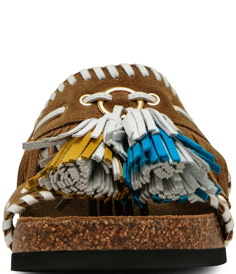 Steve Madden Lester Suede Tassel Slide Sandals