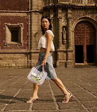 Steve Madden Leta Square Neck Sleeveless Tiered Lace and Gauze Coordinating Cropped Top