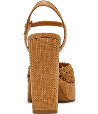 Steve Madden Lexie Raffia Block Heel Platform Dress Pumps
