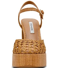 Steve Madden Lexie Raffia Block Heel Platform Dress Pumps