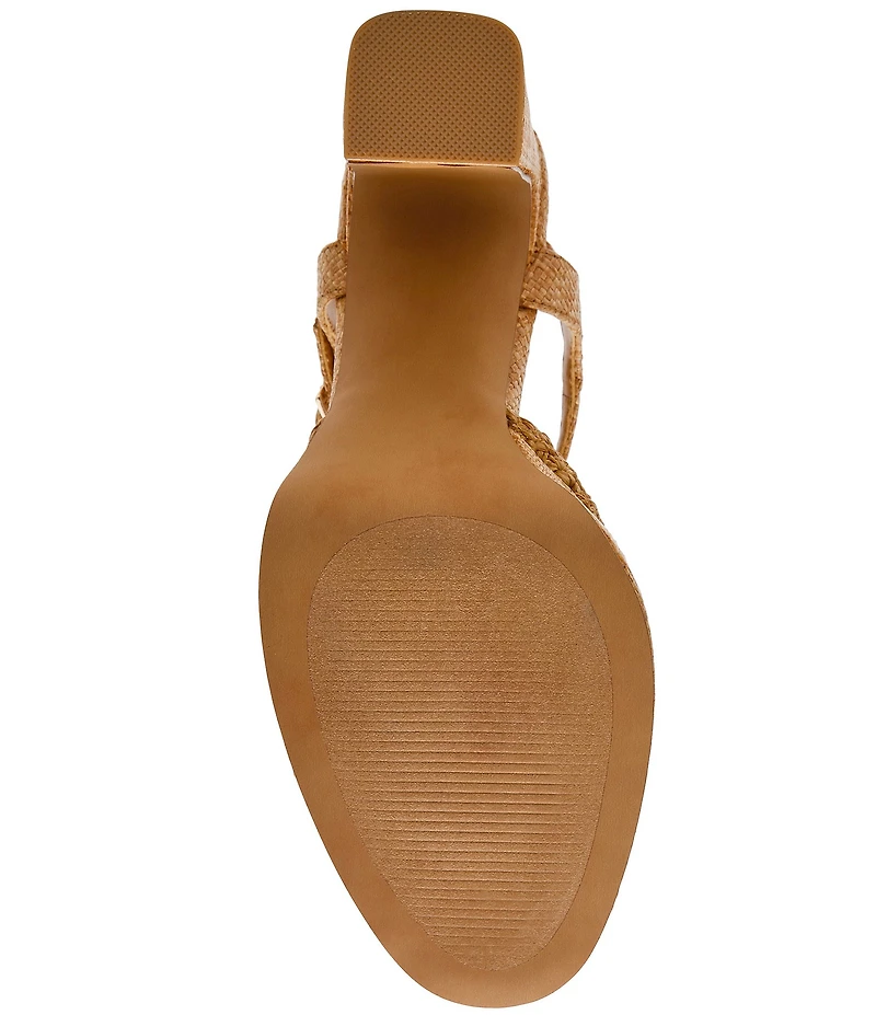 Steve Madden Lexie Raffia Block Heel Platform Dress Pumps