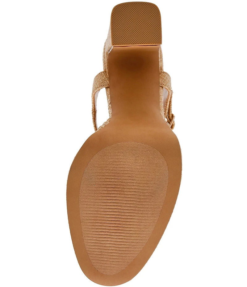 Steve Madden Lexie Raffia Block Heel Platform Dress Pumps