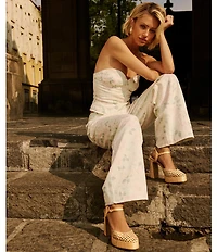 Steve Madden Lexie Raffia Block Heel Platform Dress Pumps