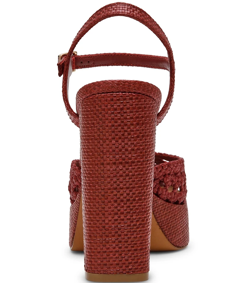 Steve Madden Lexie Raffia Block Heel Platform Dress Pumps