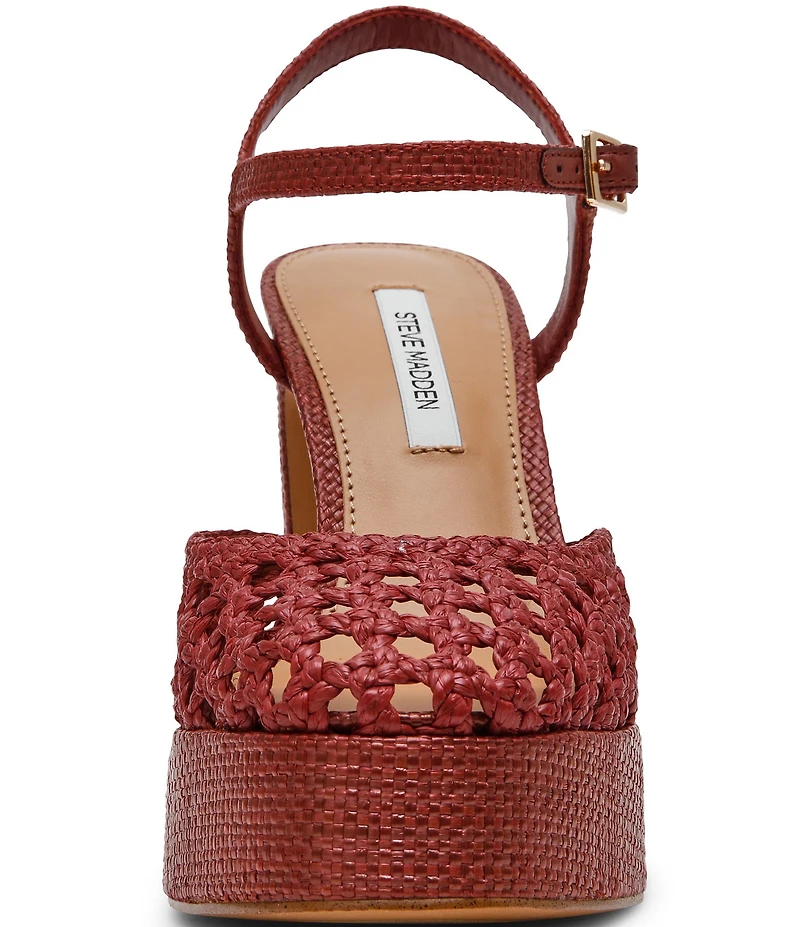 Steve Madden Lexie Raffia Block Heel Platform Dress Pumps