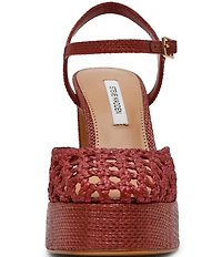 Steve Madden Lexie Raffia Block Heel Platform Dress Pumps