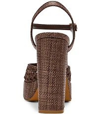 Steve Madden Lexie Raffia Block Heel Platform Dress Pumps