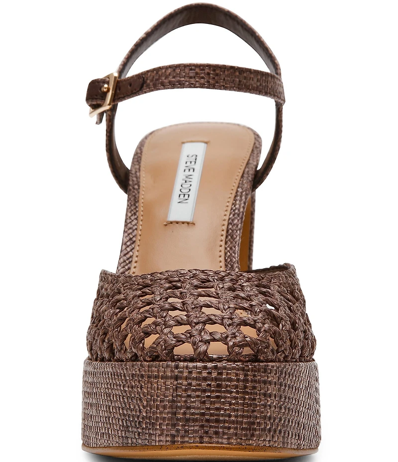 Steve Madden Lexie Raffia Block Heel Platform Dress Pumps