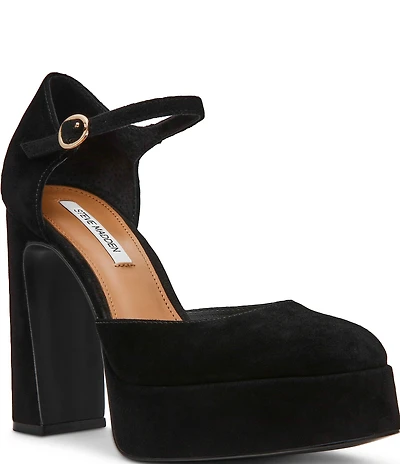 Steve Madden Lexie Suede Block Heel Platform Dress Pumps