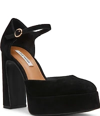 Steve Madden Lexie Suede Block Heel Platform Dress Pumps