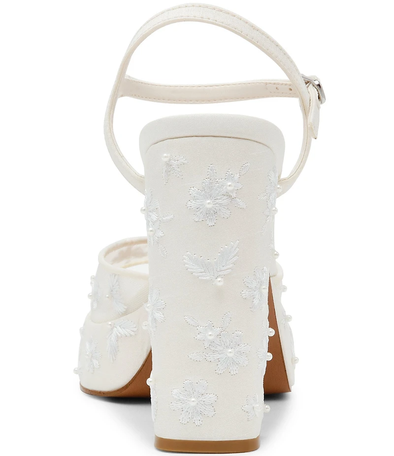 Steve Madden Liandra Flower Embroidery Mesh Platform Dress Sandals