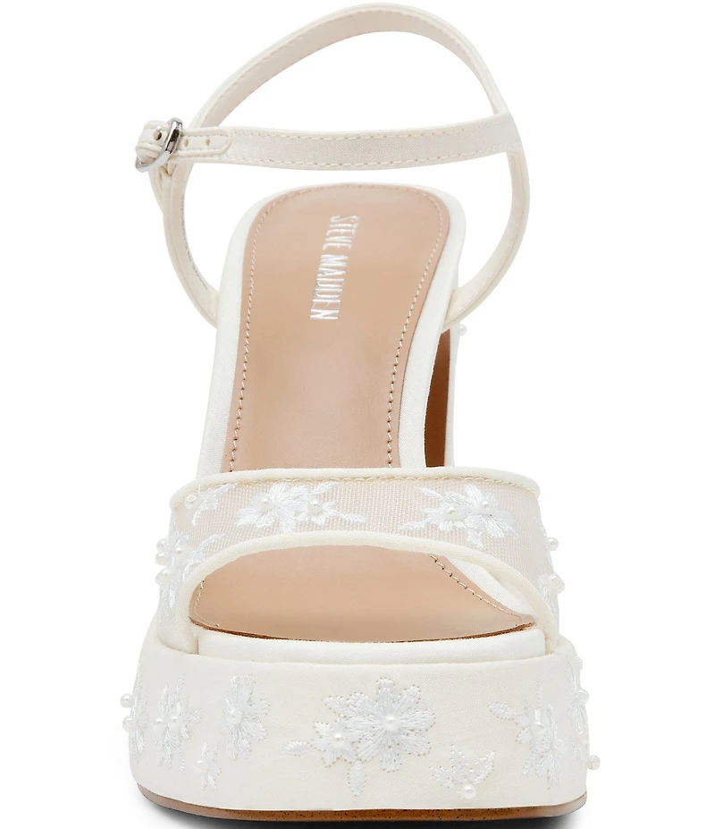 Steve Madden Liandra Flower Embroidery Mesh Platform Dress Sandals