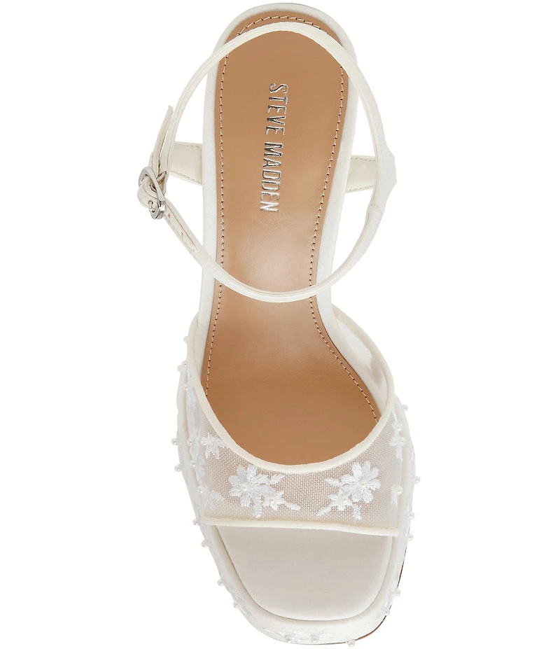 Steve Madden Liandra Flower Embroidery Mesh Platform Dress Sandals