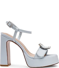 Steve Madden Liandra Satin Rhinestone Buckle Ornament Platform Dress Sandals