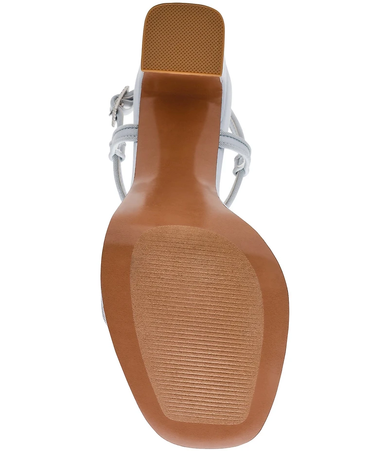 Steve Madden Liandra Satin Rhinestone Buckle Ornament Platform Dress Sandals