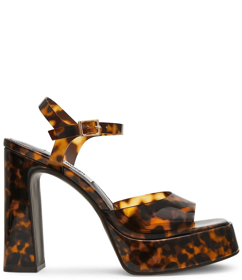 Steve Madden Liandra Tortoise Print Vinyl Platform Dress Sandals
