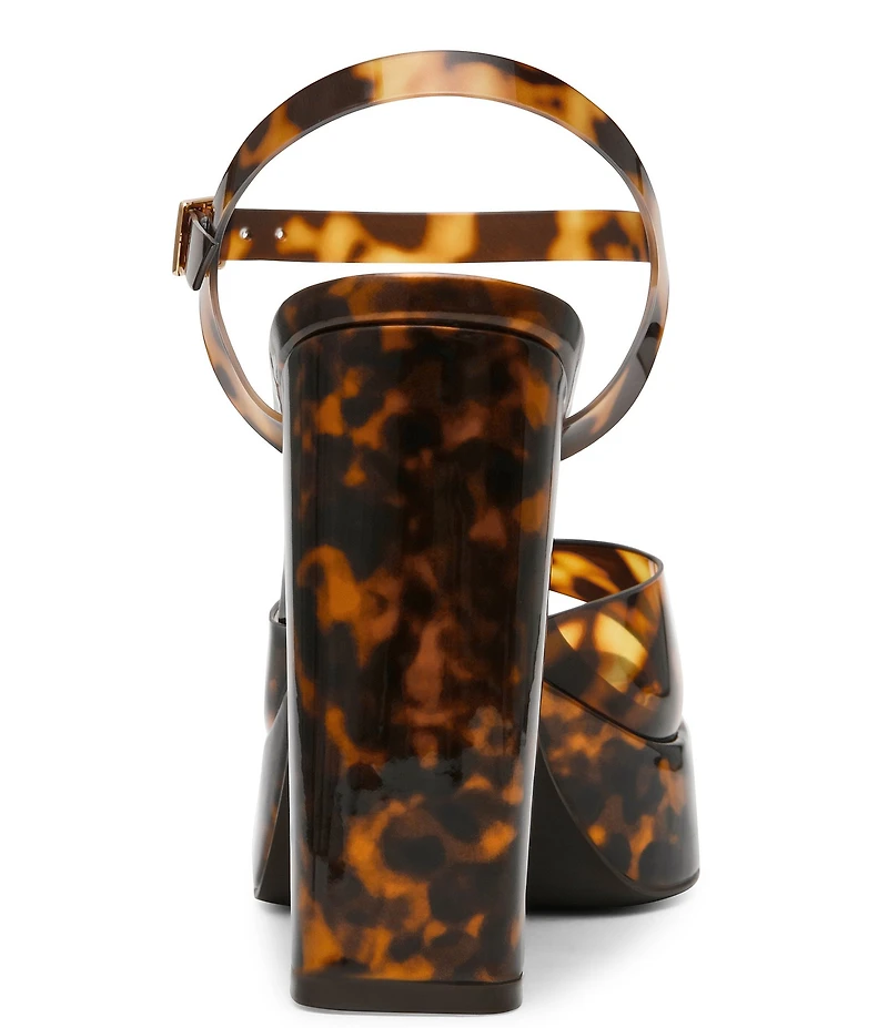 Steve Madden Liandra Tortoise Print Vinyl Platform Dress Sandals
