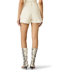 Steve Madden Lilien Low-Rise Seeded Denim Shorts
