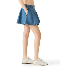 Steve Madden Lilliany Flared Denim Mini Skirt