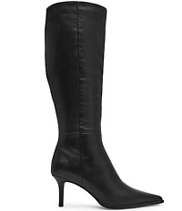 Steve Madden Lingo Mixed Leather Pointed Toe Knee High Boots