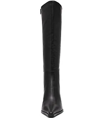 Steve Madden Lingo Mixed Leather Pointed Toe Knee High Boots