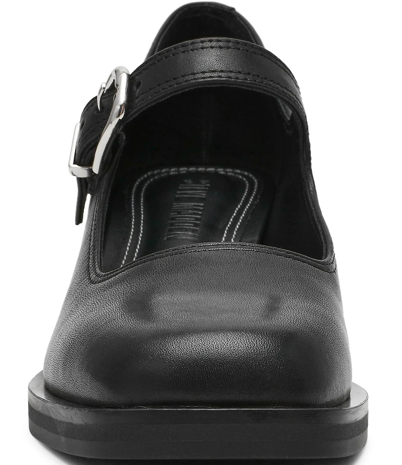 Steve Madden Lisbon Leather Block Heel Mary Jane Pumps