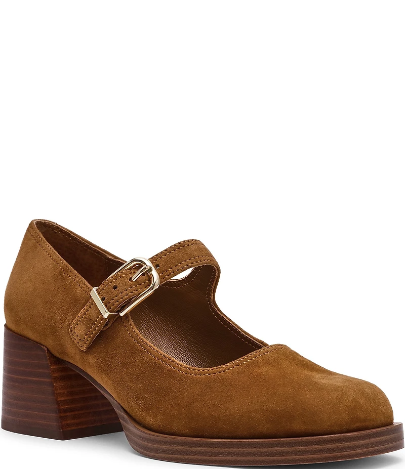 Steve Madden Lisbon Suede Block Heel Mary Jane Pumps