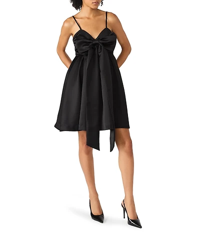 Steve Madden Liyana Front Bow Sweetheart Neckline Sleeveless Mini Dress