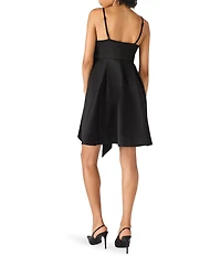 Steve Madden Liyana Front Bow Sweetheart Neckline Sleeveless Mini Dress