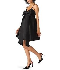 Steve Madden Liyana Front Bow Sweetheart Neckline Sleeveless Mini Dress
