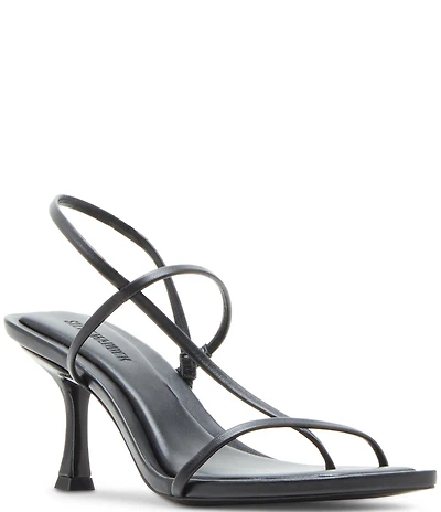 Steve Madden Locke Leather Strappy Thong Square Toe Dress Sandals