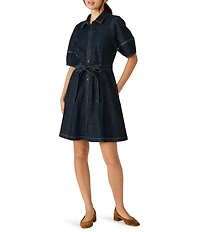 Steve Madden Lorie Short Sleeve Denim Shirt Dress