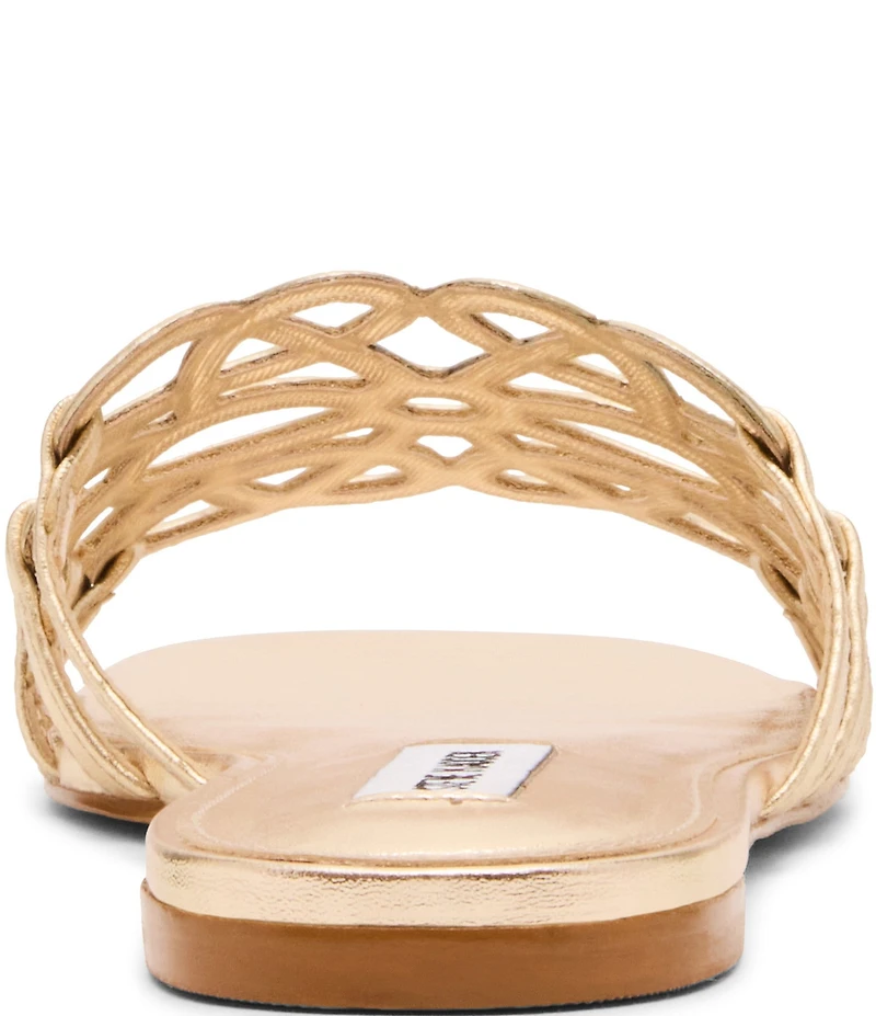 Steve Madden Lotus Leather Square Toe Slide Sandals