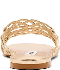 Steve Madden Lotus Leather Square Toe Slide Sandals