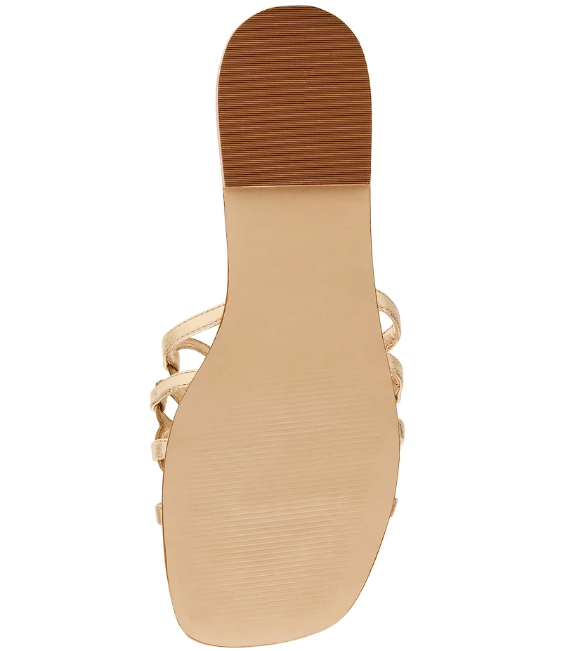 Steve Madden Lotus Leather Square Toe Slide Sandals