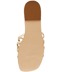 Steve Madden Lotus Leather Square Toe Slide Sandals