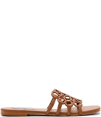 Steve Madden Lotus Leather Square Toe Slide Sandals