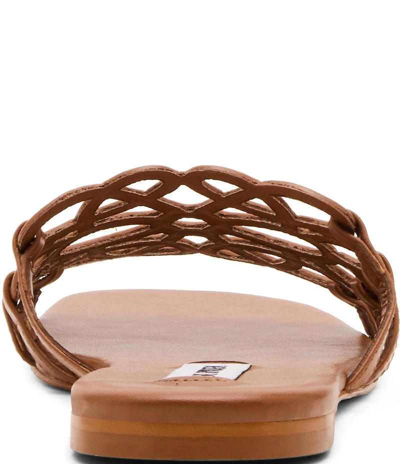 Steve Madden Lotus Leather Square Toe Slide Sandals