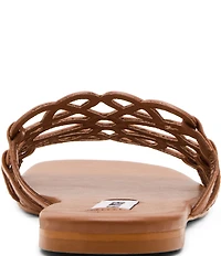 Steve Madden Lotus Leather Square Toe Slide Sandals