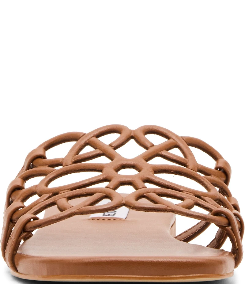 Steve Madden Lotus Leather Square Toe Slide Sandals