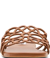 Steve Madden Lotus Leather Square Toe Slide Sandals