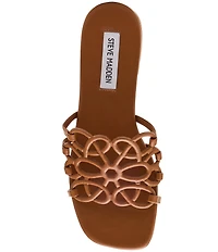 Steve Madden Lotus Leather Square Toe Slide Sandals