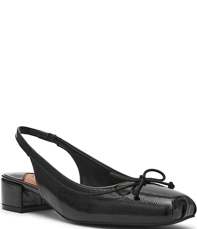 Steve Madden Loved Crinkle Patent Leather Bow Slingback Pumps