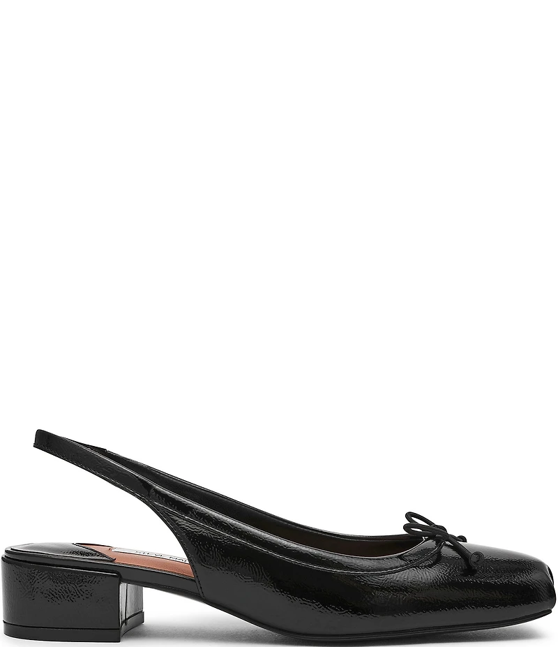 Steve Madden Loved Crinkle Patent Bow Slingback Pumps