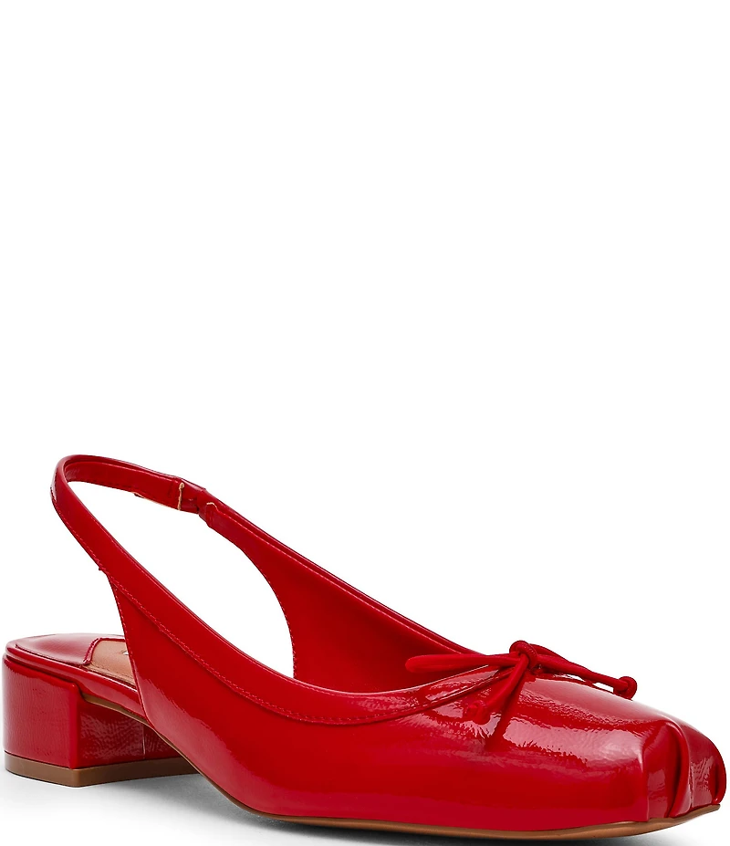 Steve Madden Loved Crinkle Patent Bow Slingback Pumps