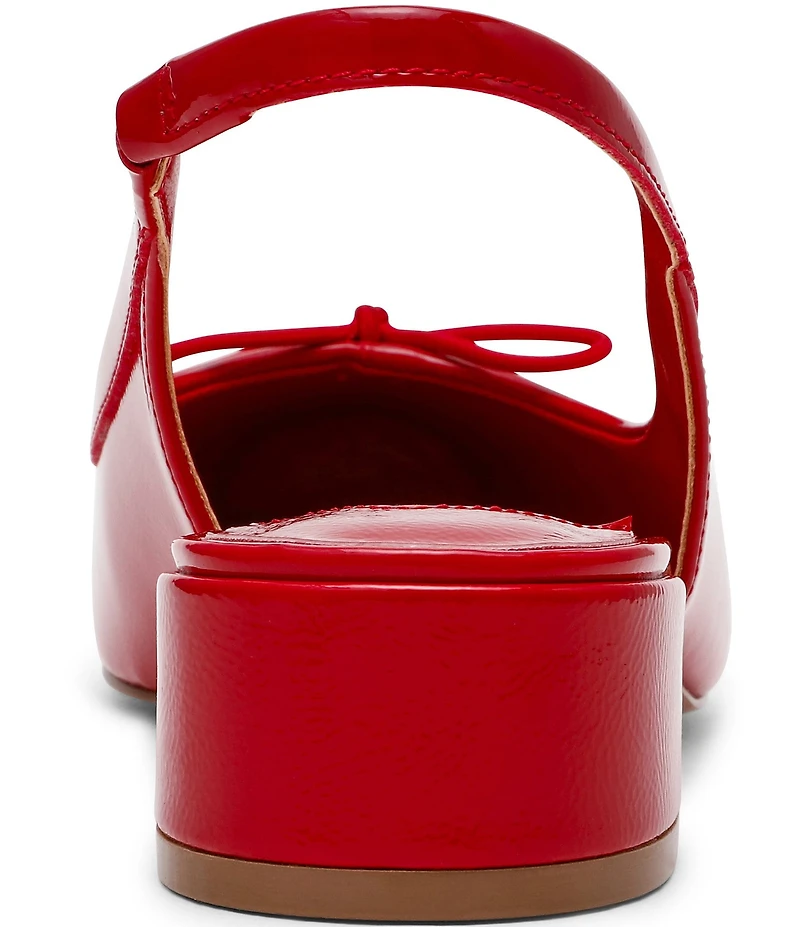 Steve Madden Loved Crinkle Patent Bow Slingback Pumps