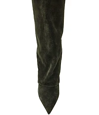 Steve Madden Luca Suede Cuffed Kitten Heel Boots