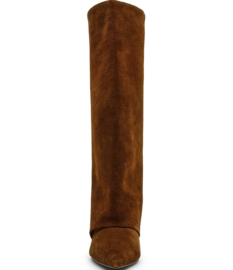 Steve Madden Luca Suede Cuffed Kitten Heel Boots