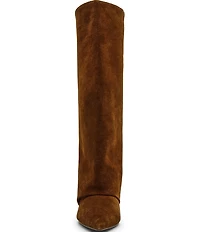 Steve Madden Luca Suede Cuffed Kitten Heel Boots