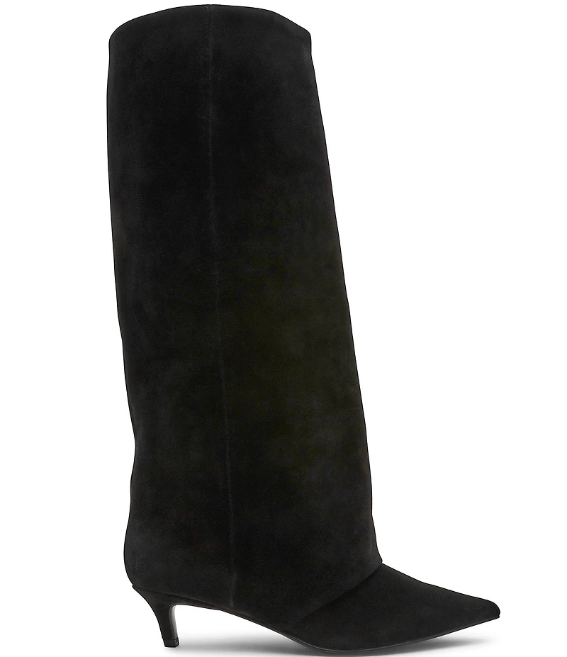 Steve Madden Luca Suede Cuffed Kitten Heel Boots